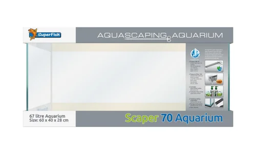 Nature extérieur:Aquarium en verre extra blanc Superfish Scaper 70 Shallow - 60 x 40 x 28 cm
