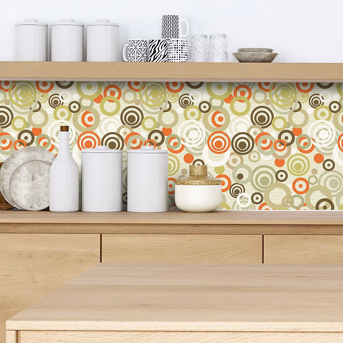 Crédence adhésive déco retro multicolor – 50 × 300cm