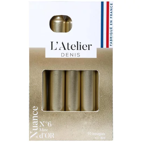 Jardin à embellir:Bougie de ménage 17 cm or L’Atelier de Denis - Le pack de 4
