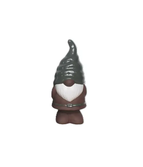 Une idée pour votre jardin:Figurine de gnome en faïence émaillée verte Pot&Déco - 10 x 10 x 21 cm