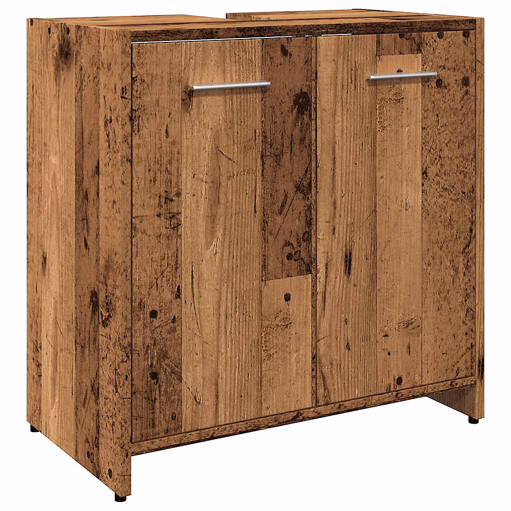 Armoire lavabo de salle de bain vieux bois 60 × 33 × 60 cm vidaXL