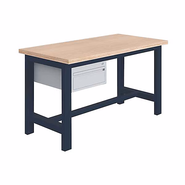 Établi pour atelier avec 1 tiroir – Dim 2000 × 750 × 840mm, Gris clair RAL7035, W010010650-GC