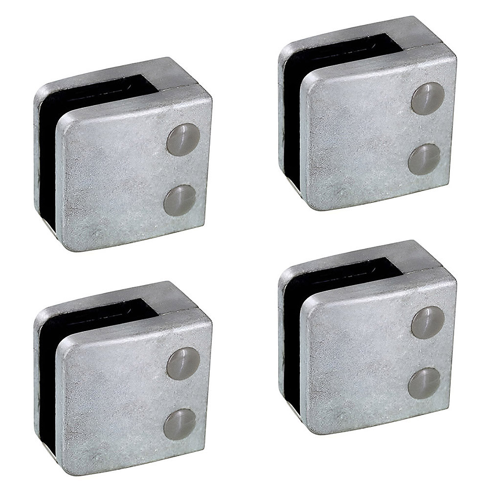 4 x Pince à verre plate modèle 06 – Ep. verre 9, 52 mm, Zamak brut