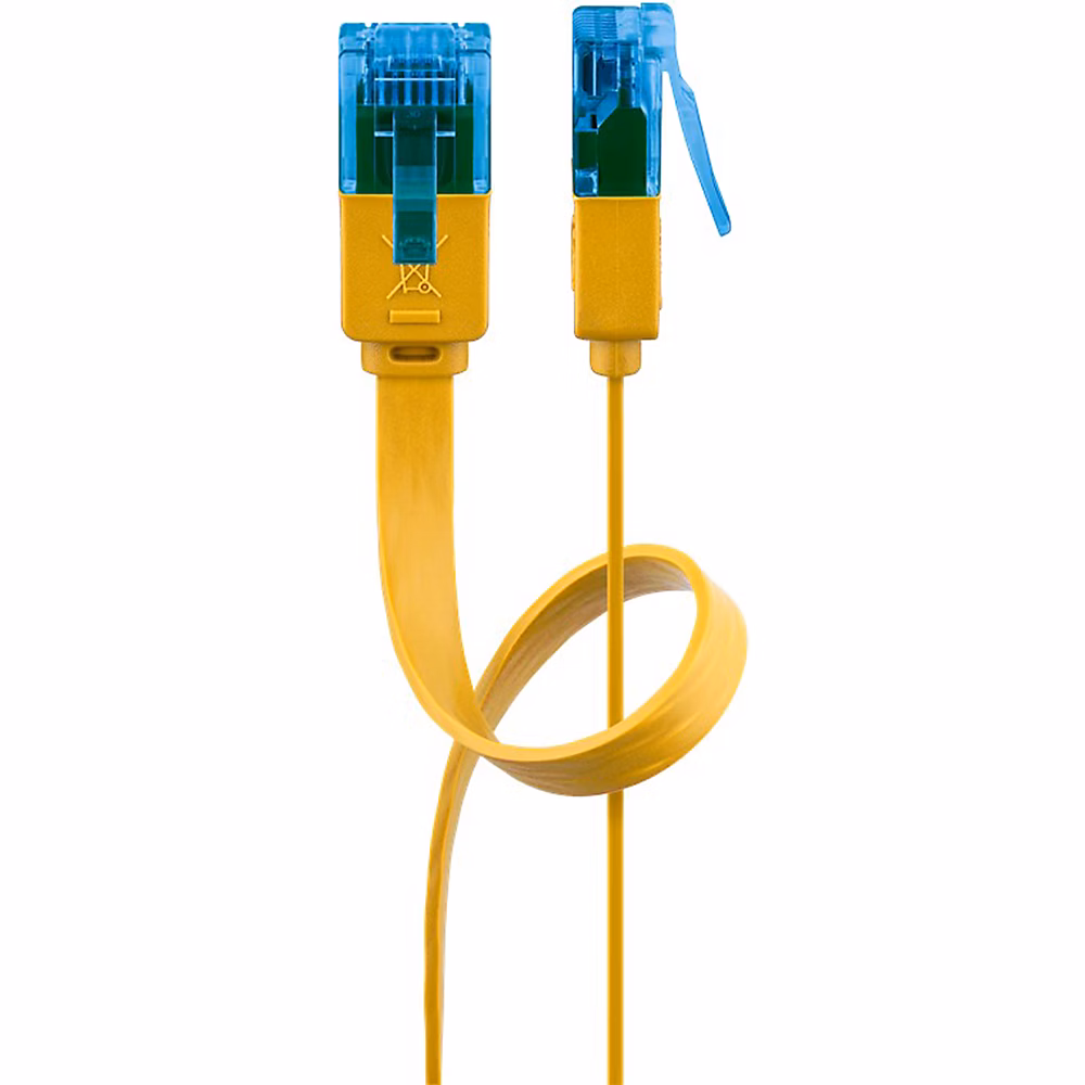 Câble RJ45 Cat6a plat jaune 3 mètres GOOBAY – Réf. QMCAIYSBT5910234325