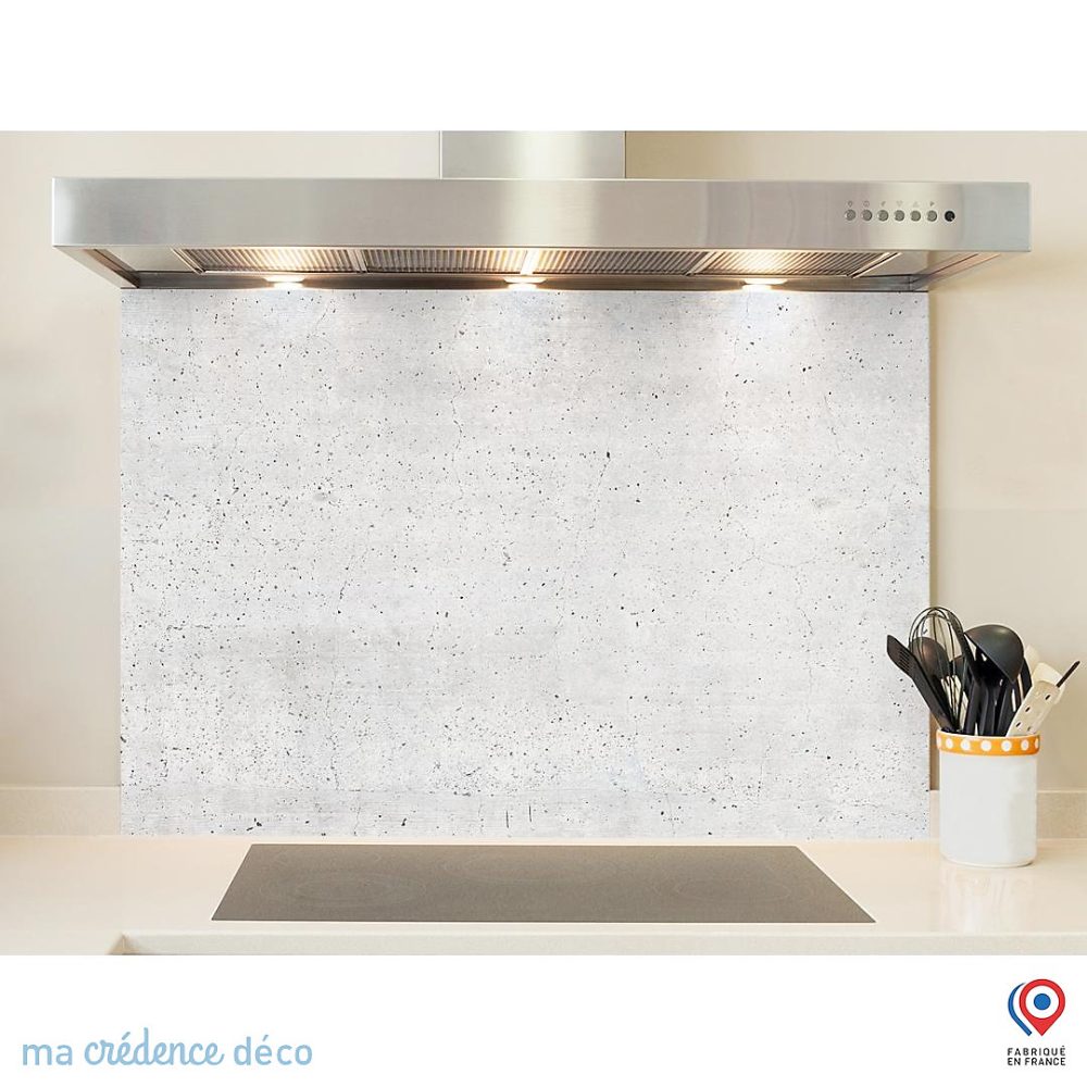 Crédence cuisine fond de hotte Béton brut – Alu composite | L 60 cm x H 45 cm | MaCrédenceDéco