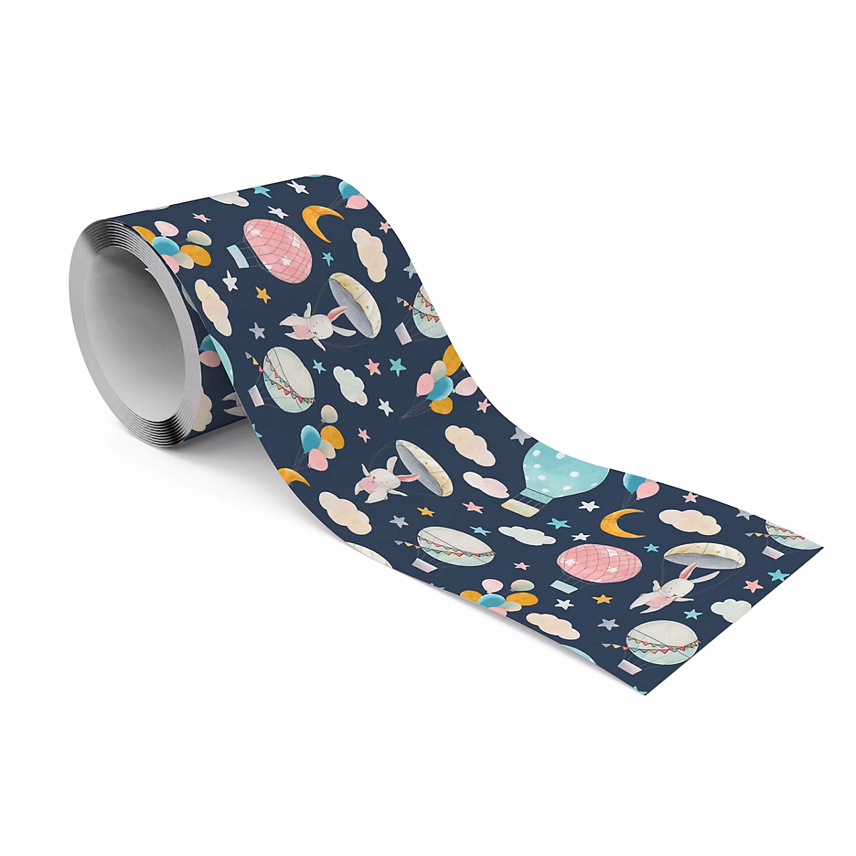 Bande Décorative auto – adhésif LAPINS Ballons Nuages Pour Chambre Enfants 10cm x 300cm