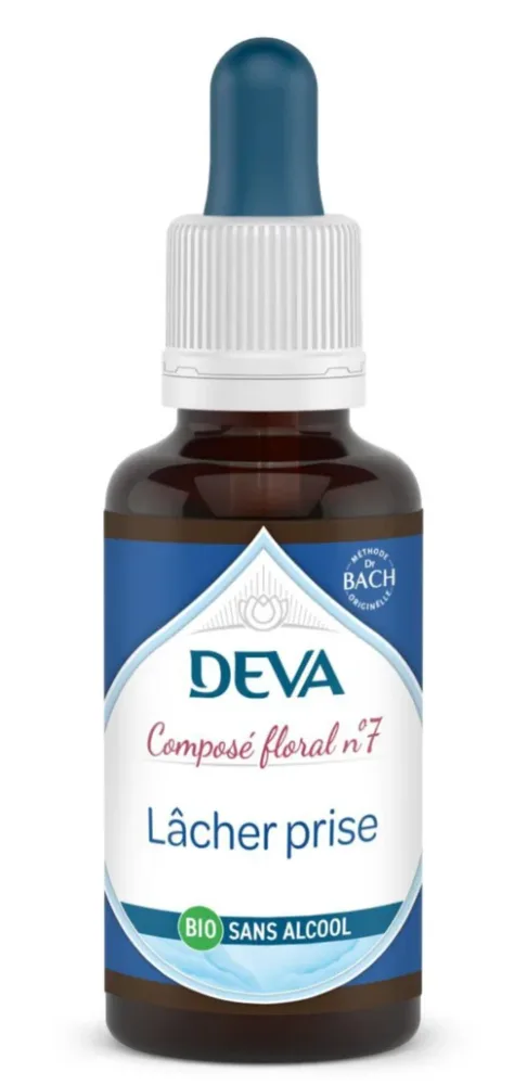 Extérieur plaisir：Complément alimentaire composé floral lâcher-prise bio sans alcool Deva - flacon compte-goutte 30 ml