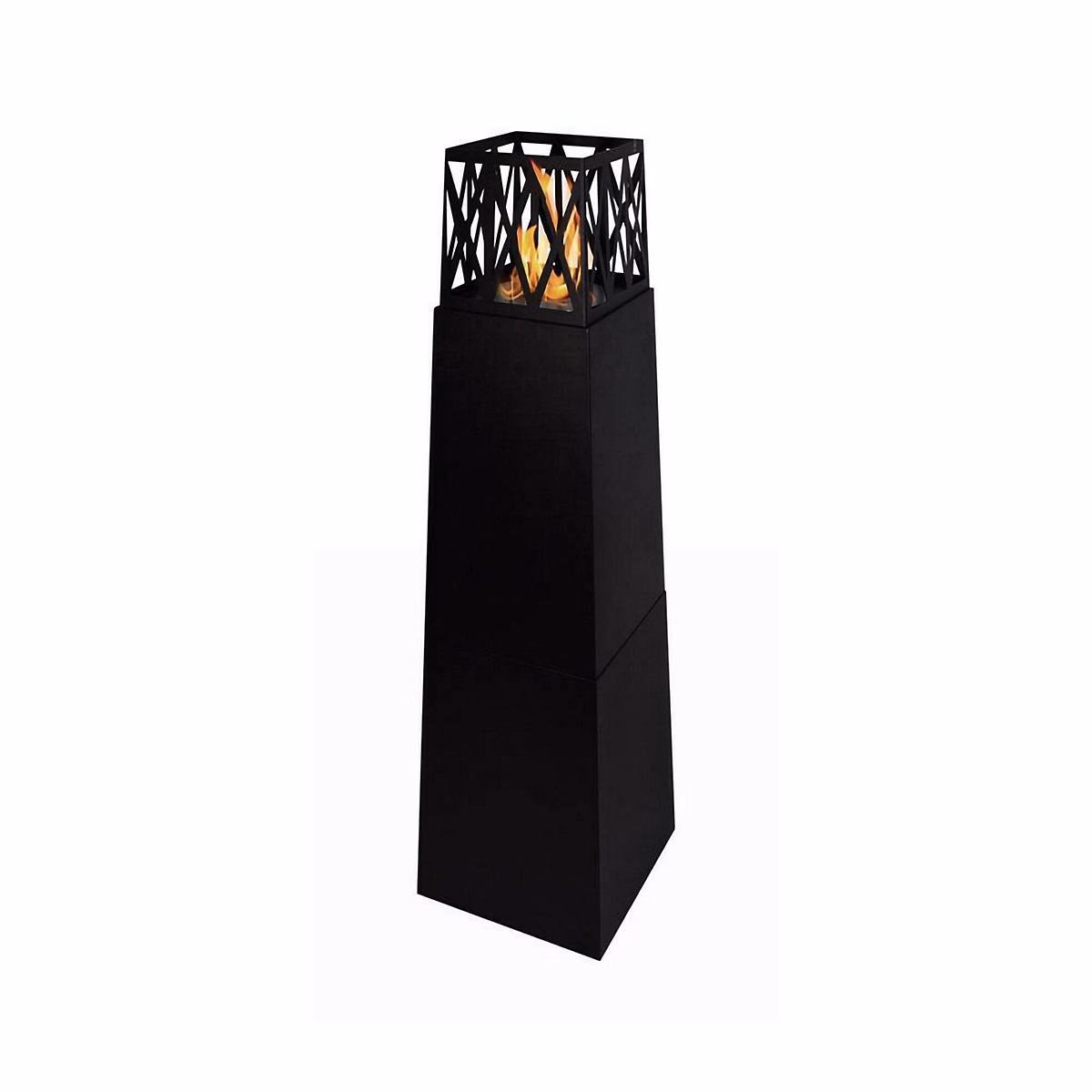 Cheminée Bioéthanol Arese – Capacité 2 L 40 × 40 × 146h cm Noir