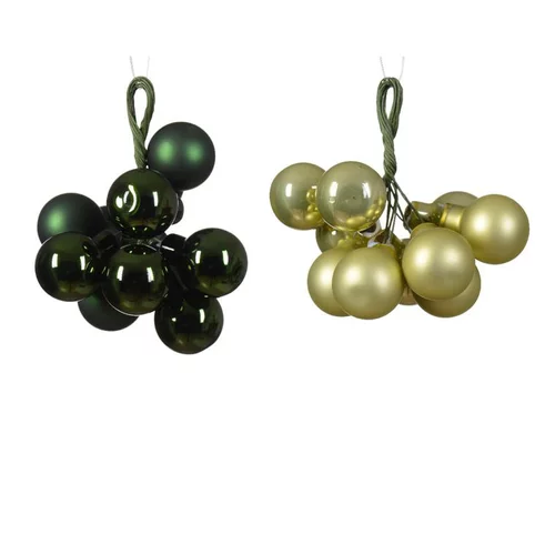 Le pratique pour l’extérieur:Grappe de boules en verre uni vert ou pistache - Ø 2 cm