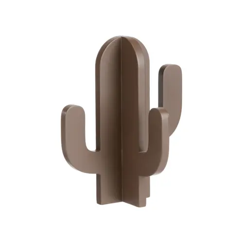 Une solution pratique pour le jardin：Patère murale cactus coloris chocolat en bois certifié FSC® - 14 x 8 x 17 cm
