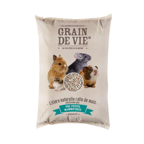Extérieur nature:Litière de rafle de maïs pour petits mammifères Grain de vie - 30 L