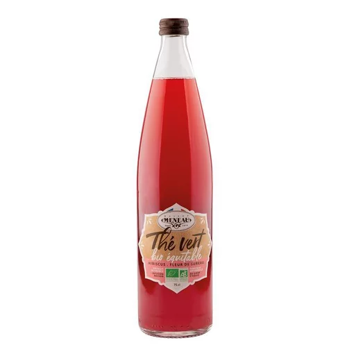Pratique dehors:Thé vert bio équitable hibiscus fleur de sureau Maison Meneau - 75 cl