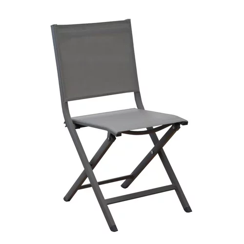 Pour un extérieur agréable:Chaise pliante en aluminium et toile textylène couleur noire Max - 90 cm