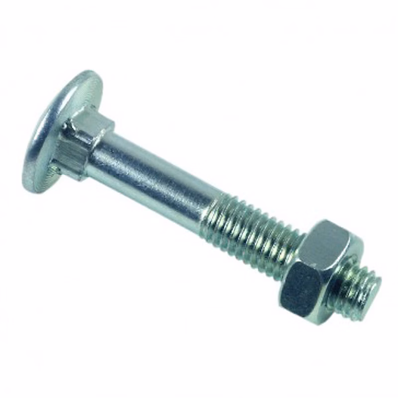 Boulon TRCC LENNIE tête ronde collet carré M7 × 55 zingué blanc – boîte de 100