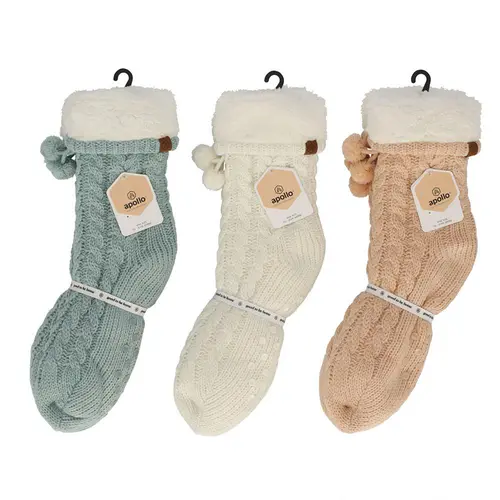 Jardin et confort：Chaussettes avec fourrure pour femme Apollo - taille unique