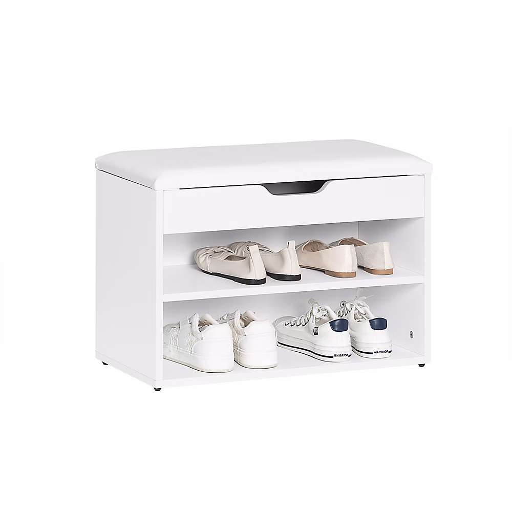 Banc de Rangement à chaussures 2 étages avec coussin | FSR25 – W – SoBuy