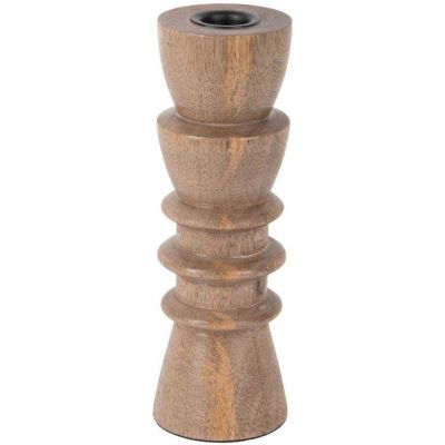 Bougeoir en bois de manguier Formado Medium (Naturel)