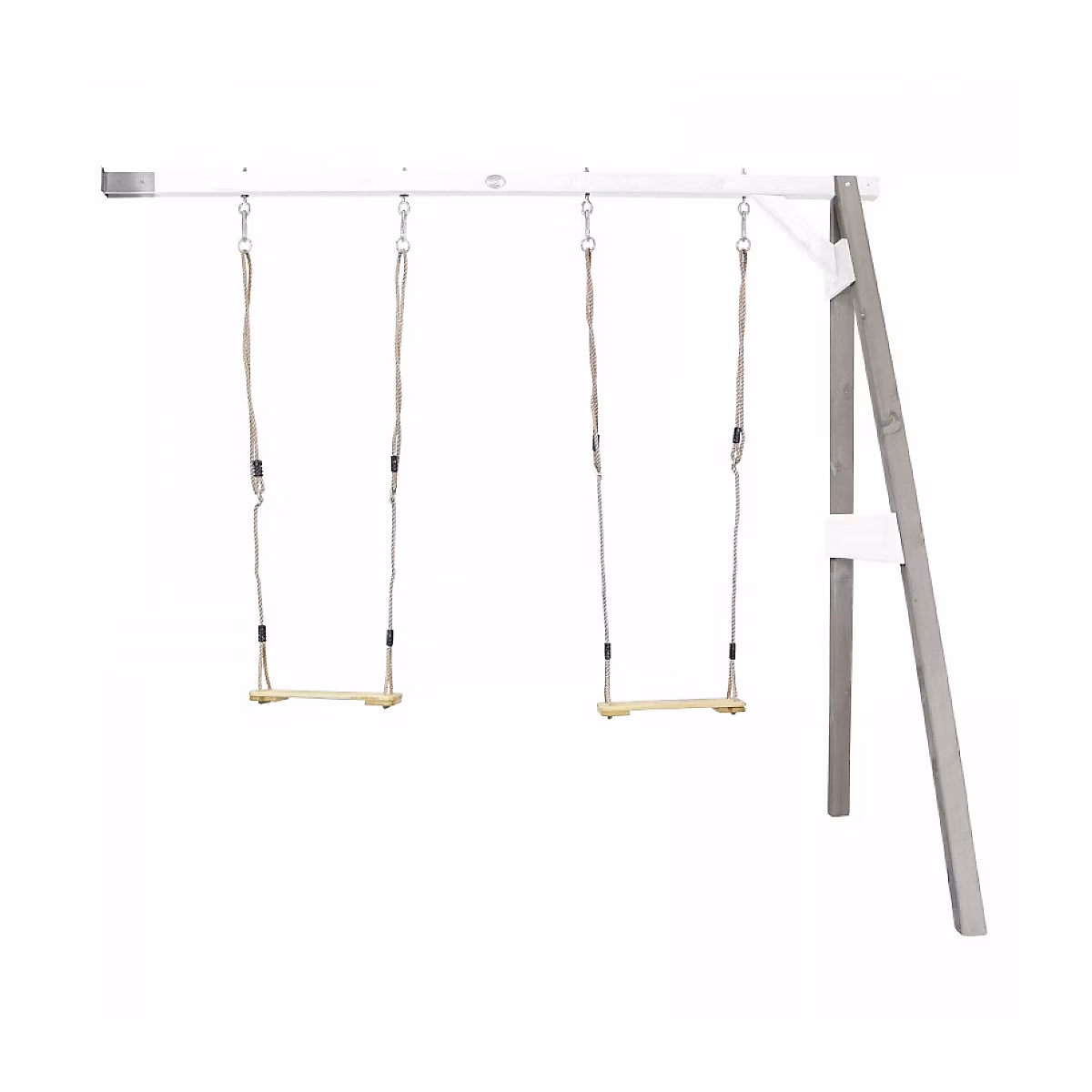 AXI Portique mural en bois Gris Blanc 2 balançoires 160 × 244 × 207cm