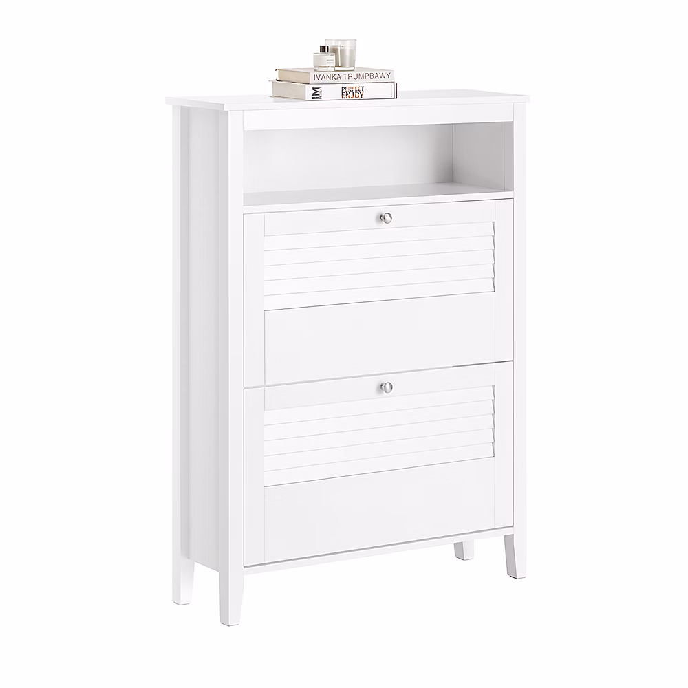 Armoire à Chaussures 2 Abattants Meuble d'entrée Coffre – FSR152-W, SoBuy