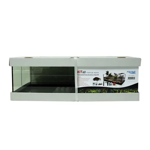 Univers extérieur：Terrarium pour tortue d'eau aquatique coloris blanc Aquavie kit aqua 60 – 60 x 30 x 20 cm