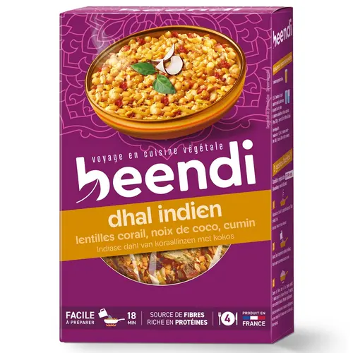 Pratique pour le jardin:Dal de lentilles corail à la noix de coco en pack carton Beendi - 250 g