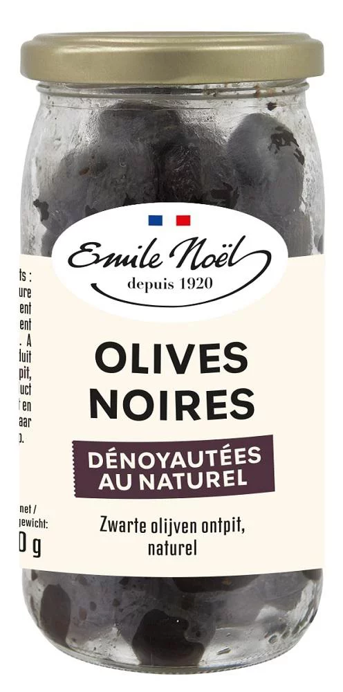 Jardin et confort：Olives noires dénoyautées en bocal de 190 g