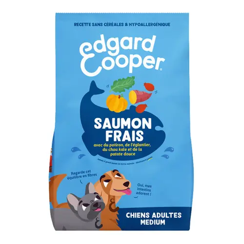 À adopter au jardin：Croquettes pour chien adulte au saumon sans céréales Edgard & Cooper - 2,5 kg