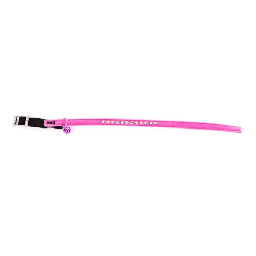 À avoir pour l’extérieur：Collier Suédine Strass pour chat rose