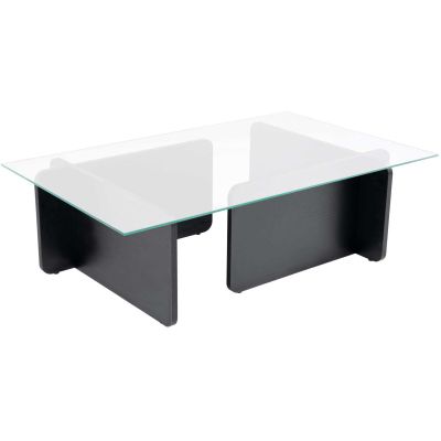 Table basse en verre et aggloméré Flavio (Noir)