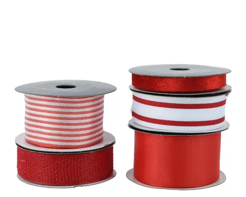 Choix pour le jardin:Ruban décoratif en polyester rouge - 300 cm