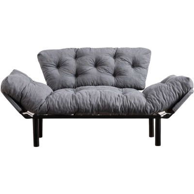Canapé 2 places convertible en tissu Nitta (Gris)
