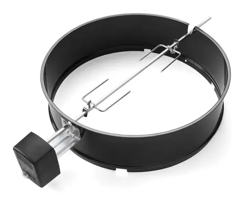 Équipement jardin:Rôtissoire pour barbecue charbon coloris gris en acier inoxydable Weber - 13 x 9,9 x 80,5 cm