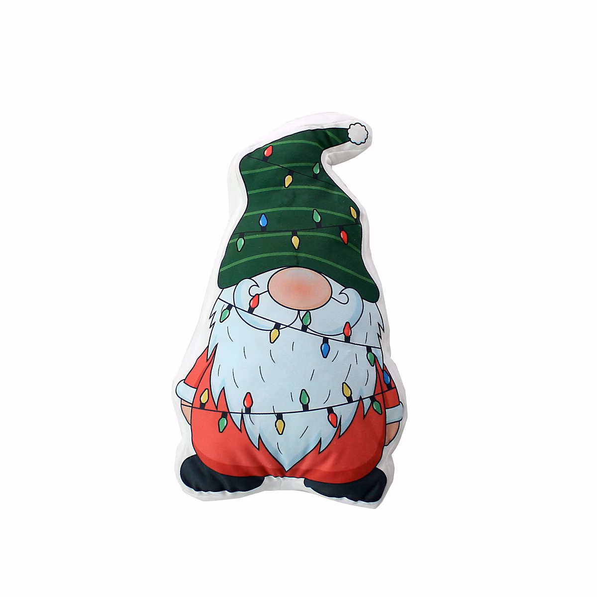 Coussin lumineux de Noël en velours motif lutin Blanc – L. 40 x l. 23 x H. 5 cm