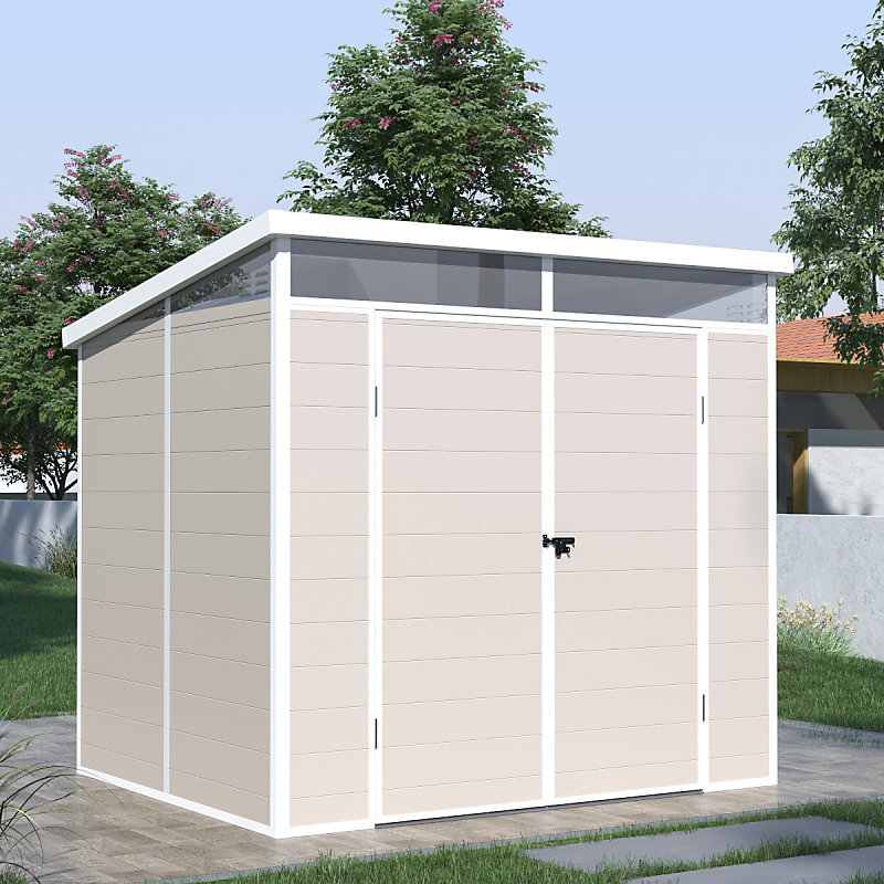 Abri jardin résine beige 4m² toit plat Skylight Jôbu + plancher – Réf. ZXIWURBDH2597377849