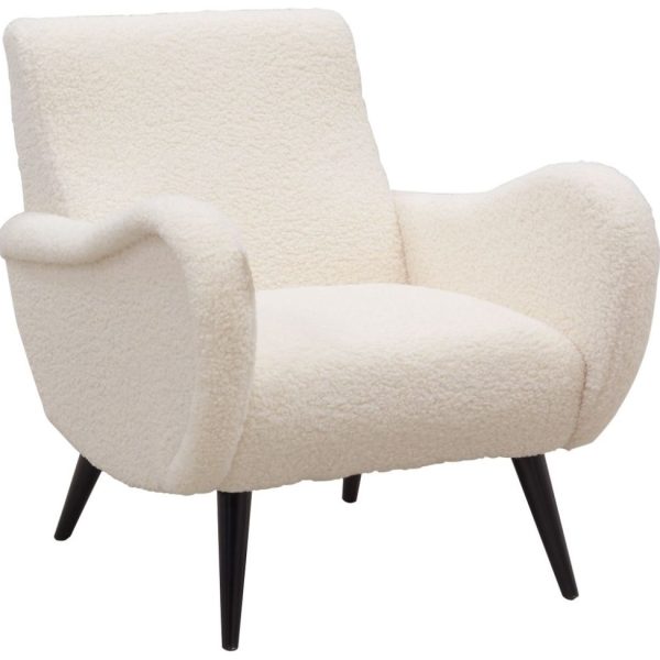 Fauteuil design en polyester et bois Douceur