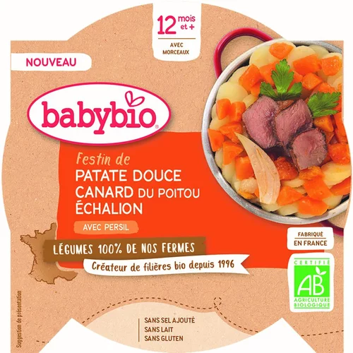 Accessoire pour le jardin:Assiette festin de patates douces bio Babybio - 230 g