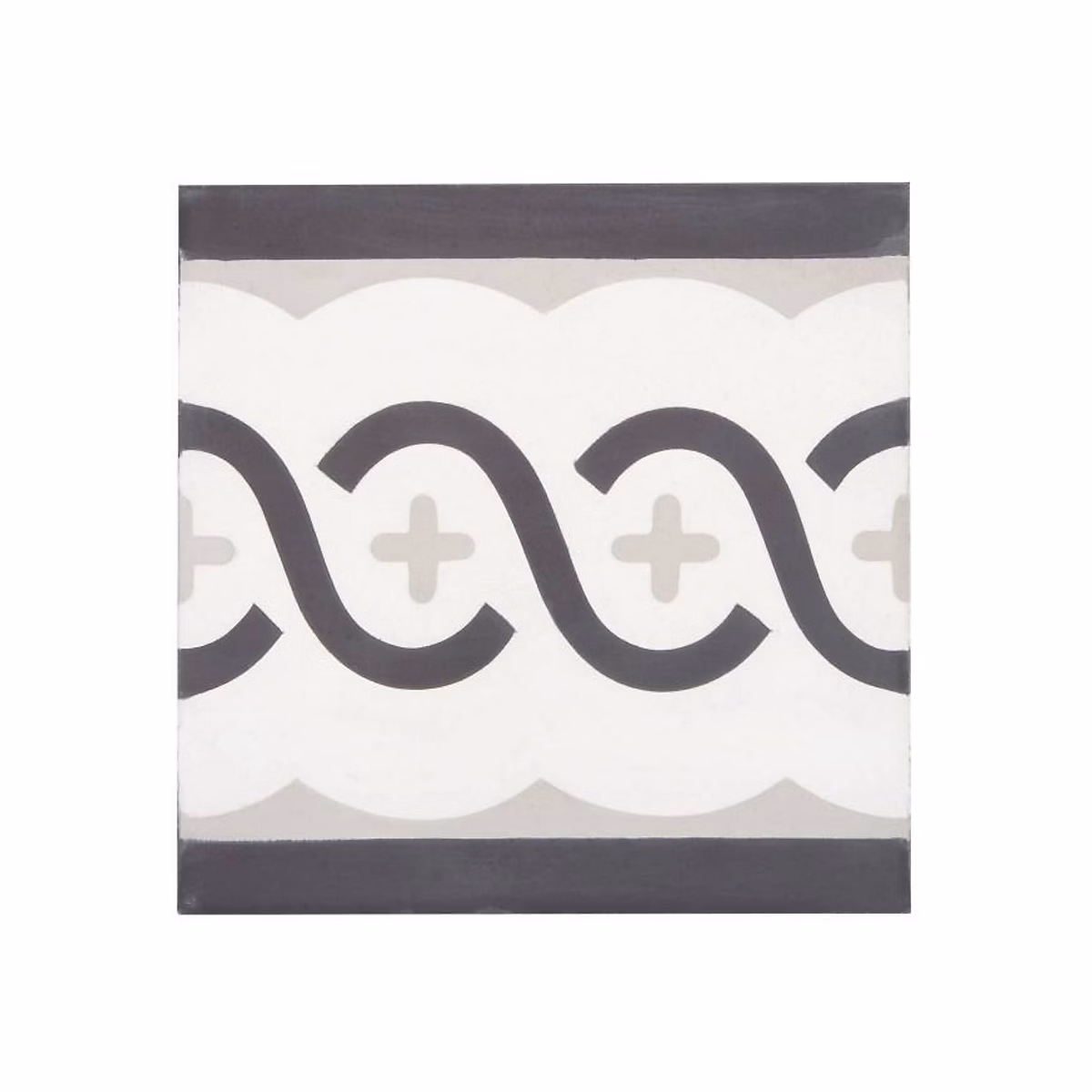 Carreau de ciment véritable Frise Chauzon 20 × 20 × 1 – 6 cm (lot de 0,48 m²), RO'MA NATURE