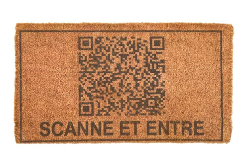 Esprit végétal：Paillasson coloris marron en fibre de coco - 40 x 72 cm