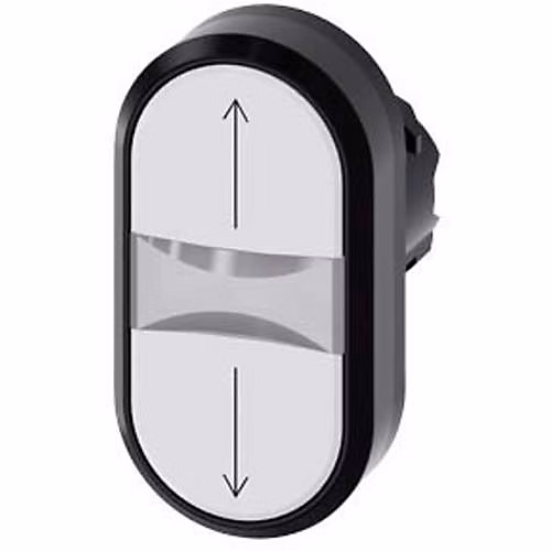 Bouton | poussoir double touche plat 22 mm Siemens 3SU1000 – 3AB66 – 0AN0 – blanc