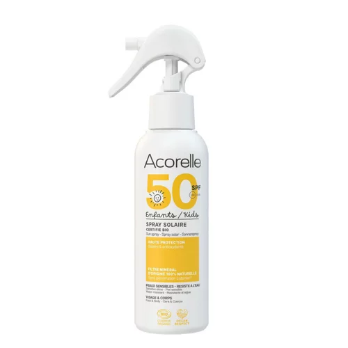 Extérieur plaisir:Spray solaire enfant SPF 50 Bio Acorelle - 150 ml