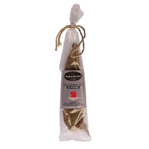 Pour votre espace vert：Saucisson sec au poivre Maison Malandain - 150 g