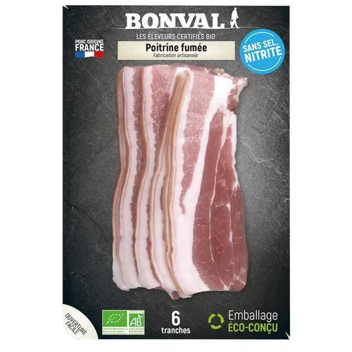 Pour mieux profiter du jardin:Poitrine fumée 6T sans sel nitrité - 160 gr