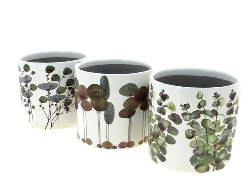 Solution simple:Cache-pot Orchidée coloris multicolore - Ø 14 x 12,5 cm