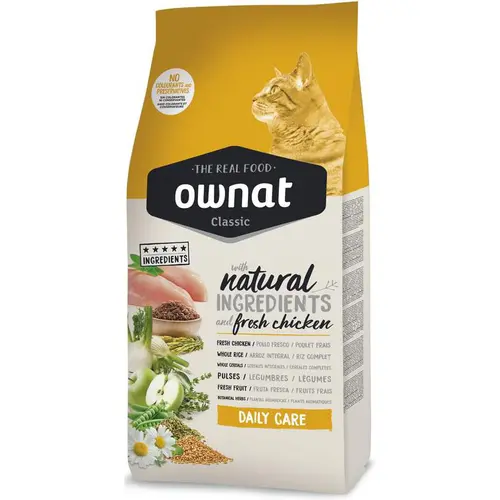 Facile jardin：Croquette pour chat adulte Classic Daily Care Ownat - 15 kg
