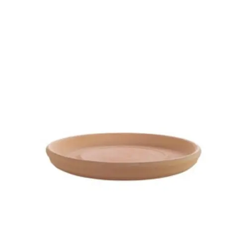 Jardin & extérieur:Soucoupe en terre cuite émaillée coloris blue wawe Les Poteries d'Albi - Ø 36 x H 5,5 cm