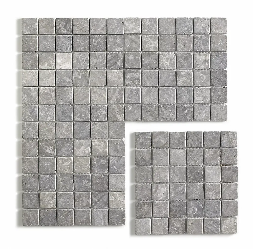 Carrelage de mosaïque (Boite de 1m²) / Plaque mosaïque mur et sol en marbre naturel | coloris gris mat – 30 × 30 cm