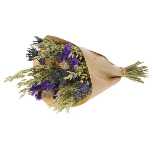 Jardin maison:Bouquet de fleurs séchées naturel/bleu en papier kraft Naturalys taille L - Ø 25/30 x H 50 cm