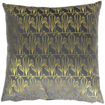 Coussin en velours imprimé Gold déhoussable 40 cm (Gris)