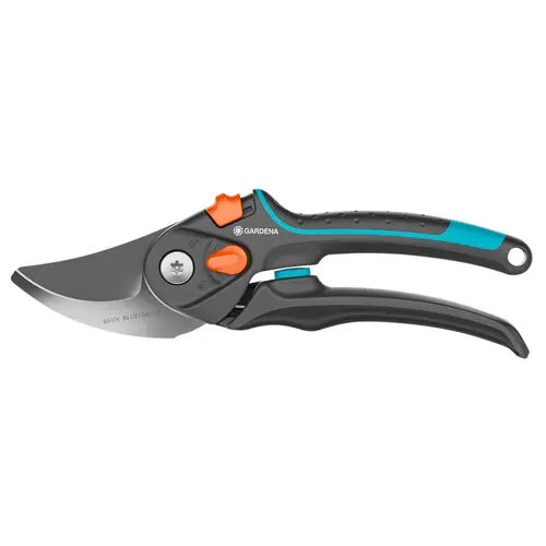 Pensé pour le jardin:Sécateur PremiumCut Pro Flex lames franches coloris gris Gardena - ajustable S/XL