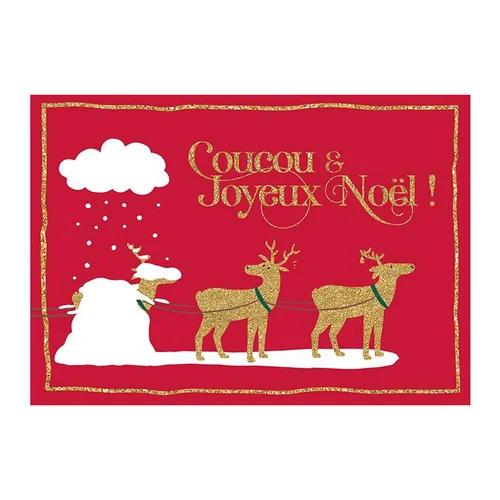 Style jardin:Carte double de Noël avec effet métalliques et paillettes Art grafik